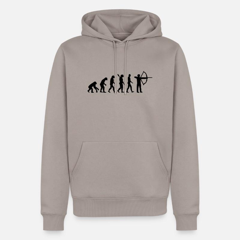 Evolution Bogenschießen - Männer Premium Bio Hoodie - Taupe