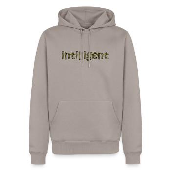 intelligent - Männer Premium Bio Hoodie - Taupe - Vorne - Nico (187cm)