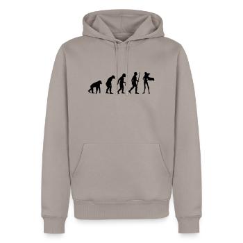 Super-héros féminin - Sweat à capuche Premium bio Homme - taupe - Devant - Nico (187cm)