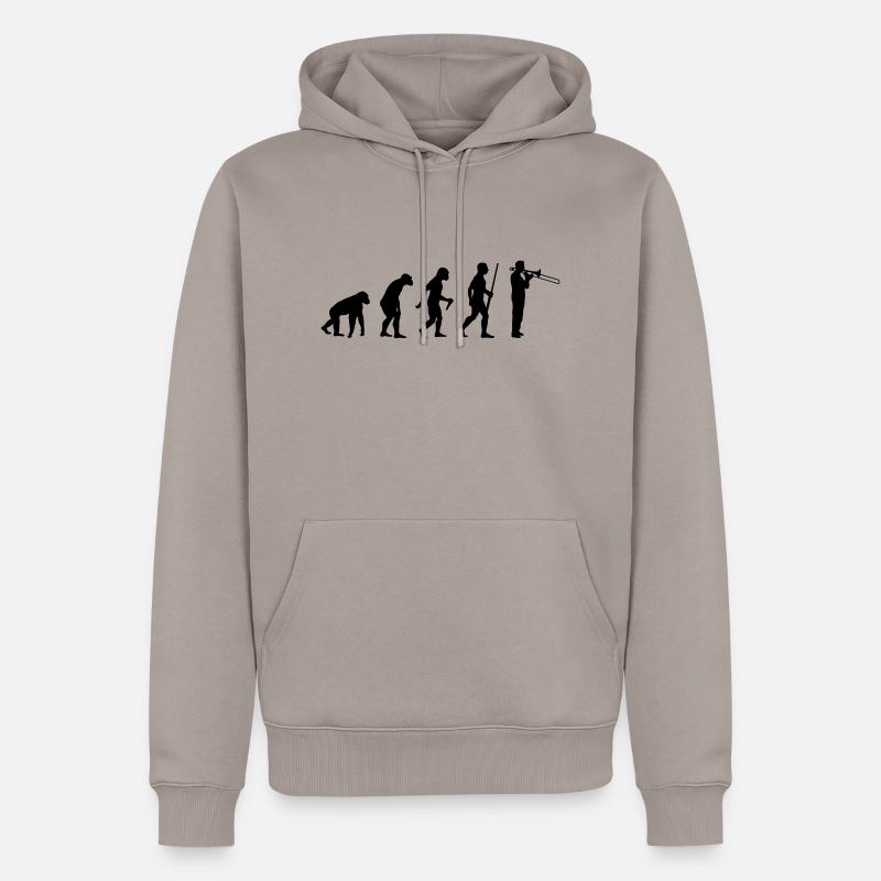Trombone Evolution - Männer Premium Bio Hoodie - Taupe
