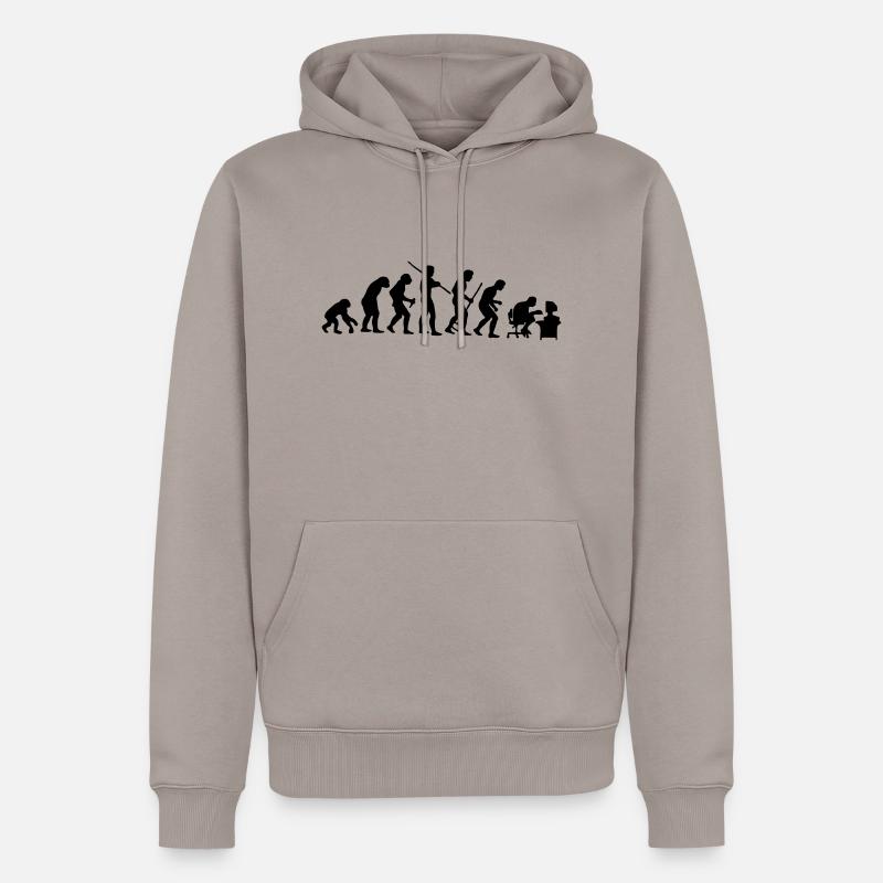 Evolution - Sweat à capuche Premium bio Homme - taupe