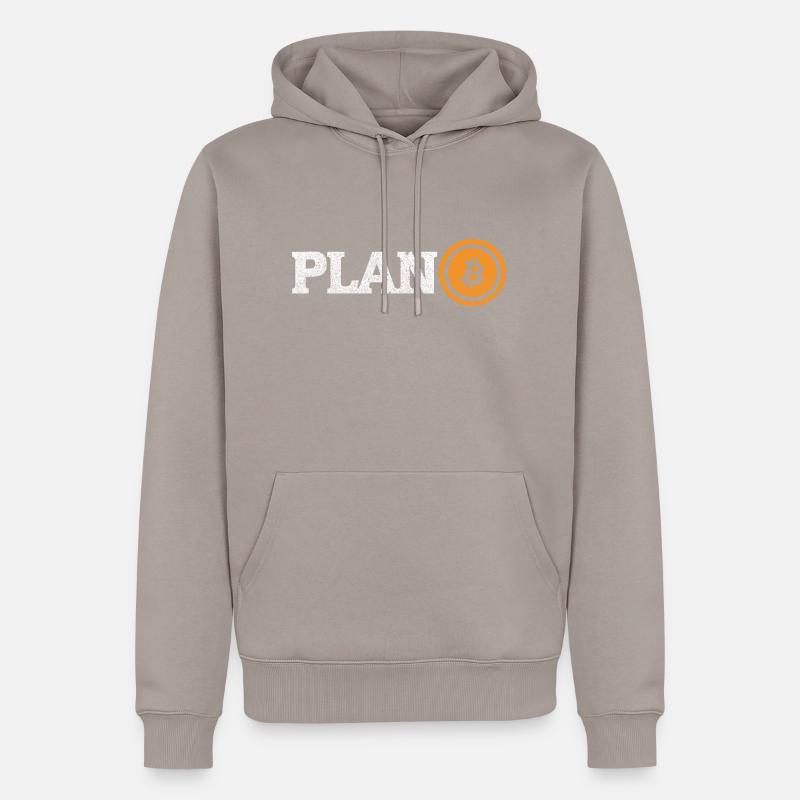 Bitcoin: Plan B - Männer Premium Bio Hoodie - Taupe