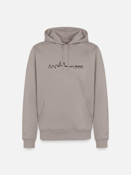 rostock skyline - Männer Premium Bio Hoodie - Taupe