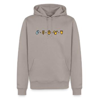 Bier Formel - Männer Premium Bio Hoodie - Taupe - Vorne - Nico (187cm)