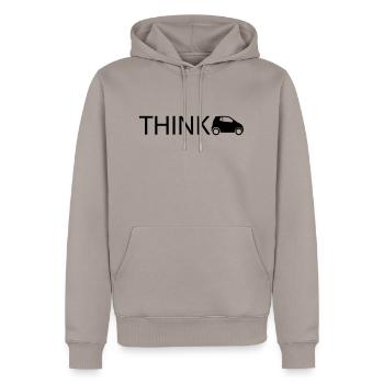 think smart - Männer Premium Bio Hoodie - Taupe - Vorne - Nico (187cm)