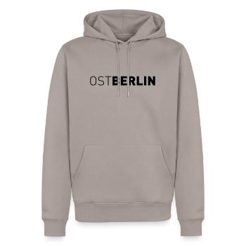 berlin - Männer Premium Bio Hoodie - Taupe - Vorne - Nico (187cm)