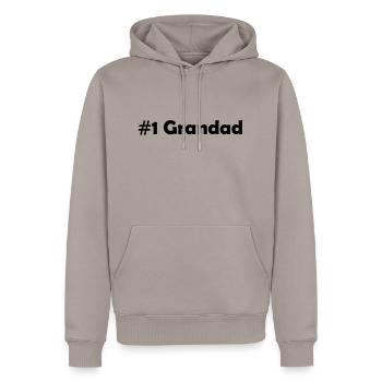 #1 grandad - Men’s Premium Organic Hoodie - taupe - Front - Nico (187cm)
