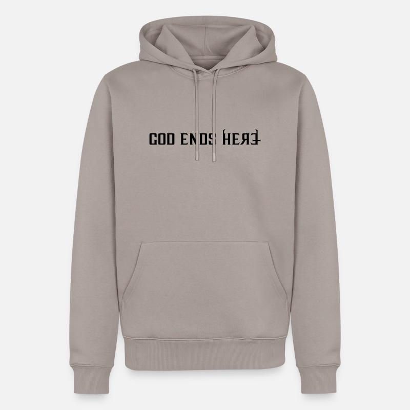 God ends - Männer Premium Bio Hoodie - Taupe