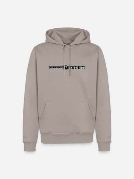 only talking to dog - Men’s Premium Organic Hoodie - taupe