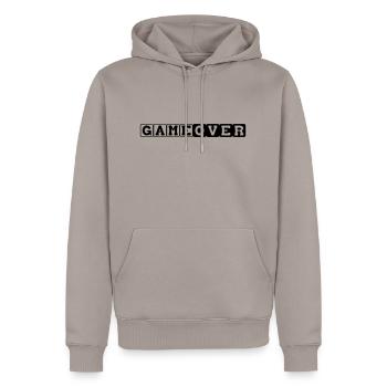 Game Over Zocken Spielen Spiel Geschenk - Männer Premium Bio Hoodie - Taupe - Vorne - Nico (187cm)