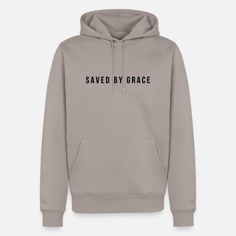 Saved by Grace - Männer Premium Bio Hoodie - Taupe