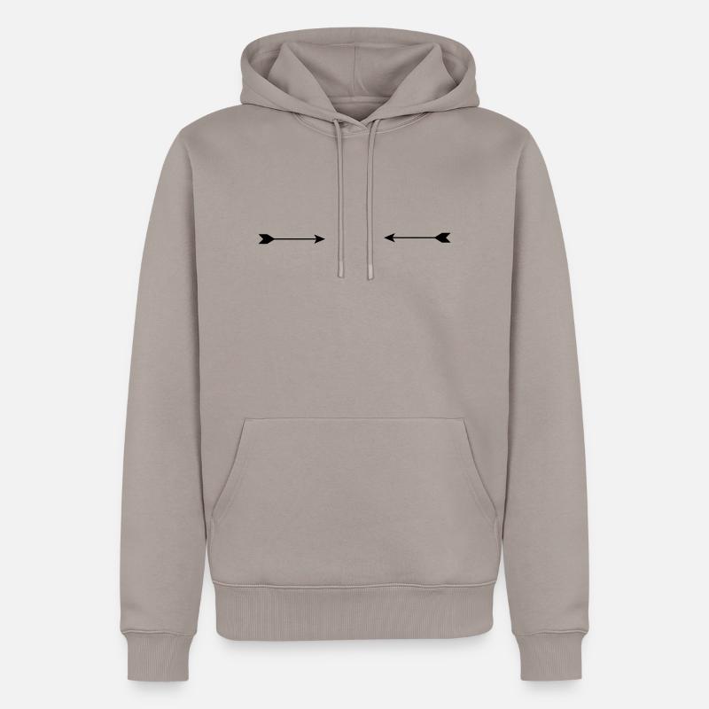 (zwei_pfeile_gegenuber) - Sweat à capuche Premium bio Homme - taupe