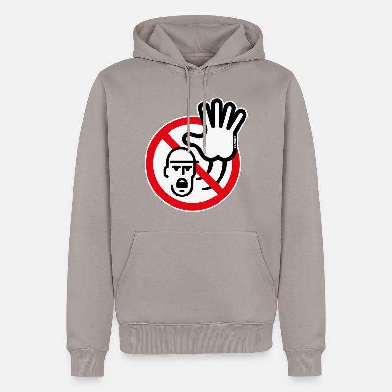 Warnzeichen / Warnung / Verbot (Symbol / 3C) - Männer Premium Bio Hoodie - Taupe