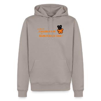 Flauschiger Kern - Männer Premium Bio Hoodie - Taupe - Vorne - Nico (187cm)