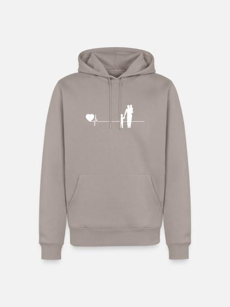 Herz Vater Papa Dad Geschenk Vatertag Papi - Herre Premium økologisk hoodie - gråbrun