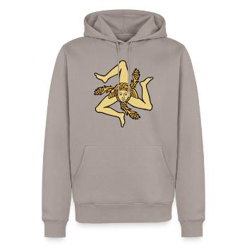 Sizilien Trinacria sizilianische Flagge Sicilia - Männer Premium Bio Hoodie - Taupe - Vorne - Nico (187cm)
