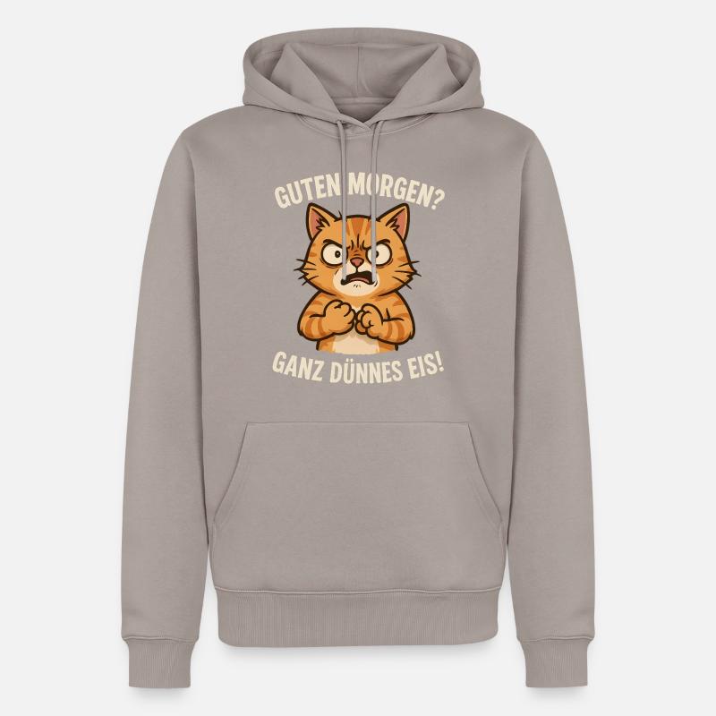 chat de glace très fin - Sweat à capuche Premium bio Homme - taupe