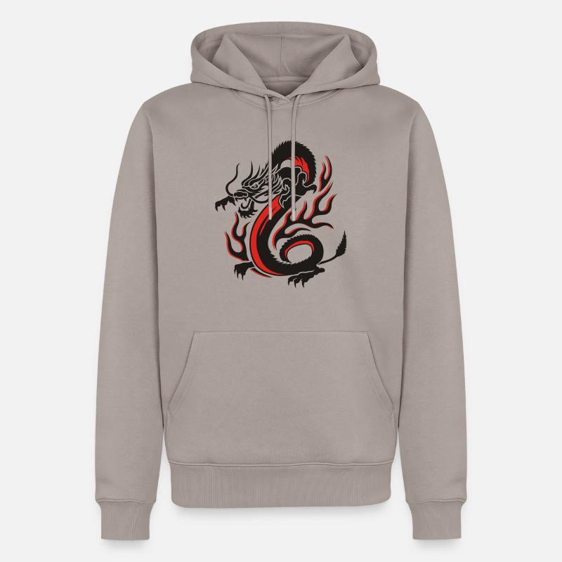 Drache - Männer Premium Bio Hoodie - Taupe