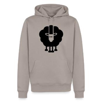 Schaf - Männer Premium Bio Hoodie - Taupe - Vorne - Nico (187cm)