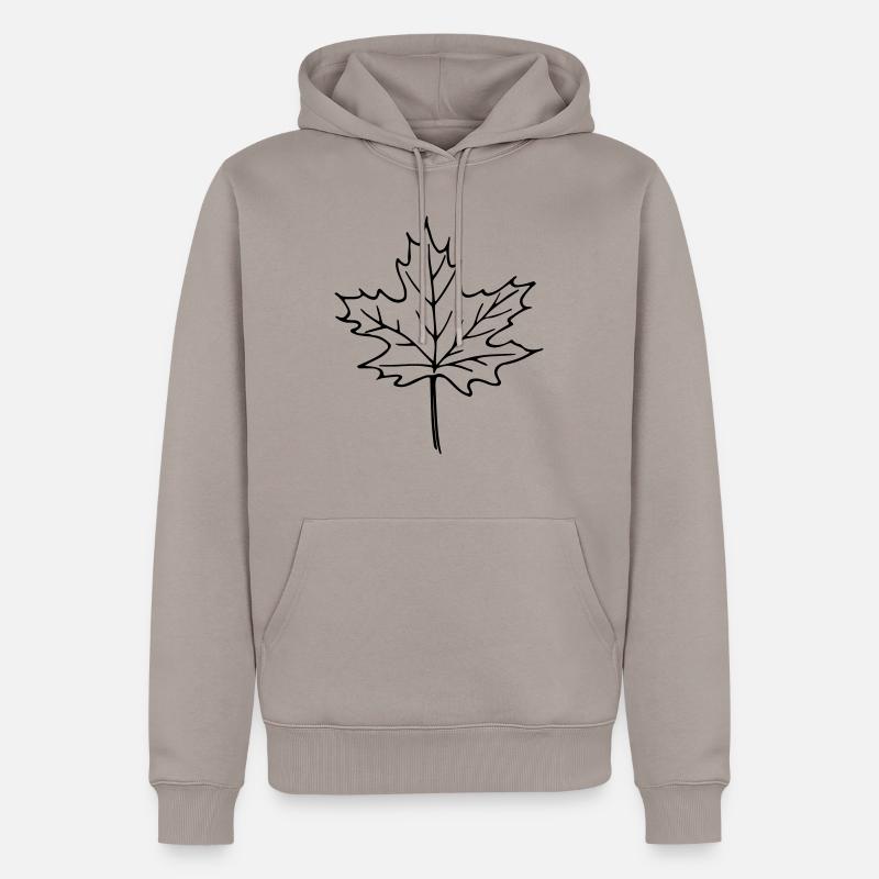 leaf_1 - Männer Premium Bio Hoodie - Taupe