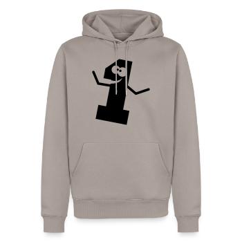 Bande dessinée drôle 1 un - Sweat à capuche Premium bio Homme - taupe - Devant - Nico (187cm)