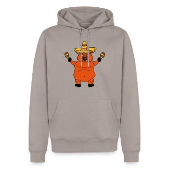 sombrero fête musique célébrer bande chapeau hoche - Sweat à capuche Premium bio Homme - taupe - Devant - Nico (187cm)