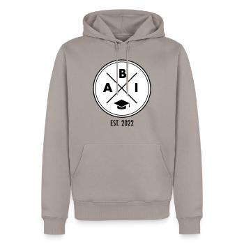 Abi Doktorhut Abitur Abiturient 2022 - Männer Premium Bio Hoodie - Taupe - Vorne - Nico (187cm)