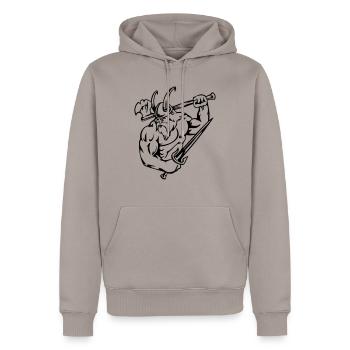 Wickinger - Sweat à capuche Premium bio Homme - taupe - Devant - Nico (187cm)