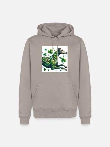 Glückswindhund - Shamrock Sighthound - Männer Premium Bio Hoodie - Taupe
