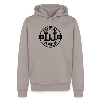 official_dj_1__f1 - Sweat à capuche Premium bio Homme - taupe - Devant - Nico (187cm)