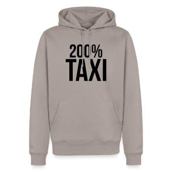 200% Taxi - Sweat à capuche Premium bio Homme - taupe - Devant - Nico (187cm)