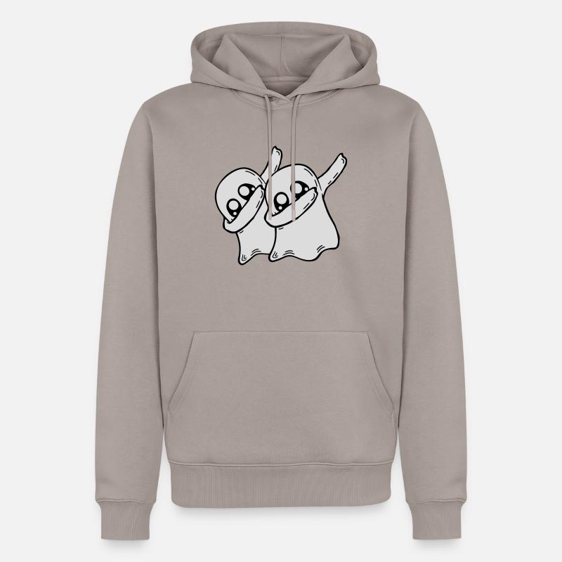 2 Dabbing Ghosts Friends - Sweat à capuche Premium bio Homme - taupe