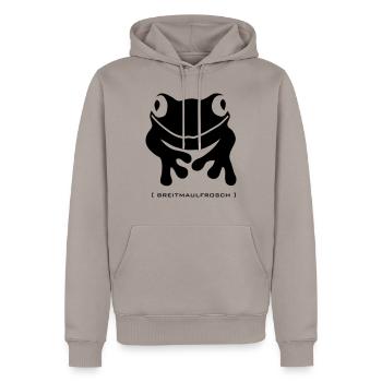 Frog toad Breitmaulfrosch toad wild - Men’s Premium Organic Hoodie - taupe - Front - Nico (187cm)