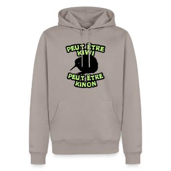 kann Kinon Kiwi Vogel Tier expr sein - Männer Premium Bio Hoodie - Taupe - Vorne - Nico (187cm)