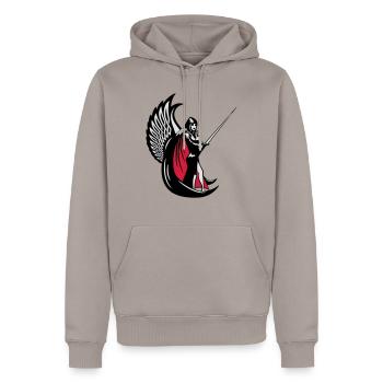 Gothic Girl Ailes Dark Angel sexy - Sweat à capuche Premium bio Homme - taupe - Devant - Nico (187cm)