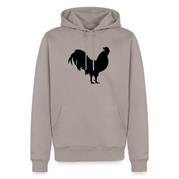 Hahn - Männer Premium Bio Hoodie - Taupe - Vorne - Nico (187cm)