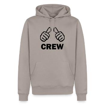 crew - Männer Premium Bio Hoodie - Taupe - Vorne - Nico (187cm)
