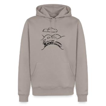 Dampflok ferroviaires lok montagnes de l'ouest - Sweat à capuche Premium bio Homme - taupe - Devant - Nico (187cm)