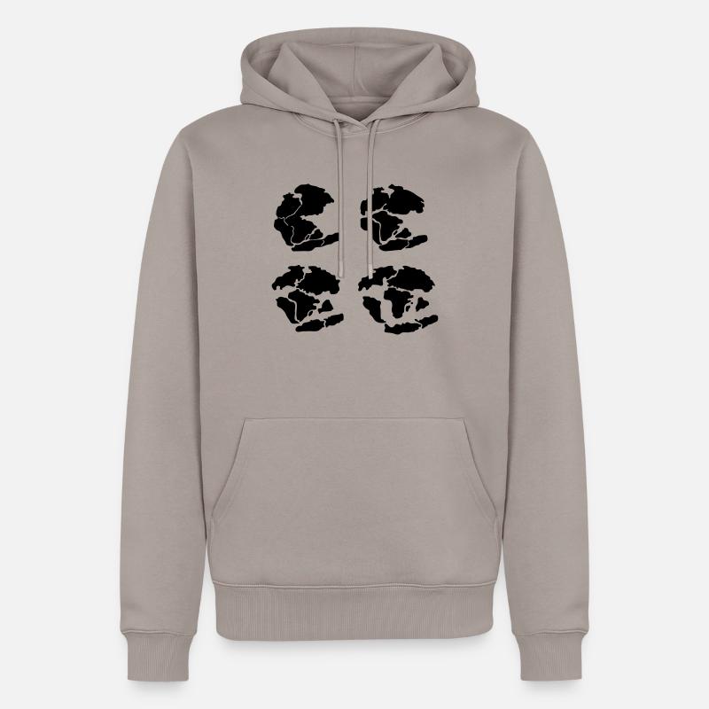 pangaea triassique crétacé - Sweat à capuche Premium bio Homme - taupe