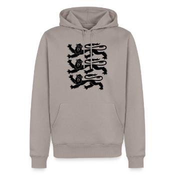 England Three Lions - Männer Premium Bio Hoodie - Taupe - Vorne - Nico (187cm)