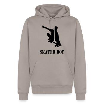 skater boy - Sweat à capuche Premium bio Homme - taupe - Devant - Nico (187cm)