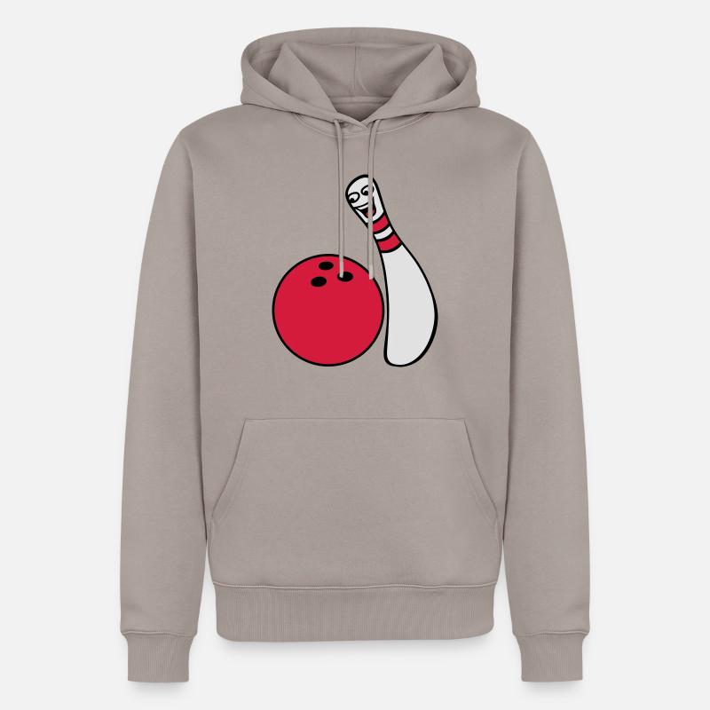 Cheeky Comic Bowling Pin - Sweat à capuche Premium bio Homme - taupe