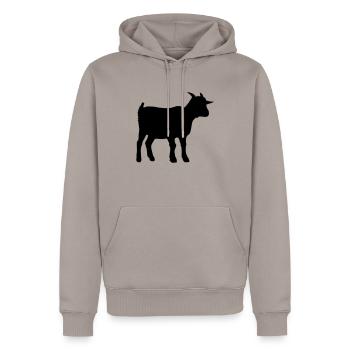 Chèvre - Sweat à capuche Premium bio Homme - taupe - Devant - Nico (187cm)