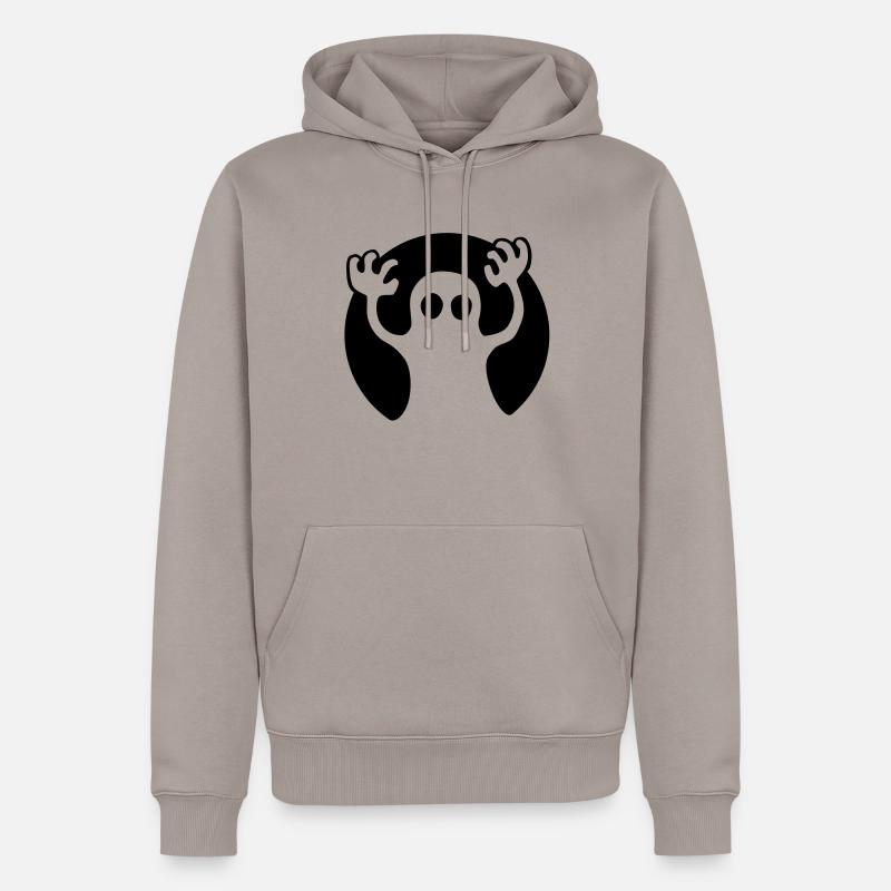 buh_092011_b_1c - Sweat à capuche Premium bio Homme - taupe