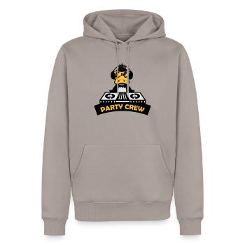 duck party crew - Männer Premium Bio Hoodie - Taupe - Vorne - Nico (187cm)