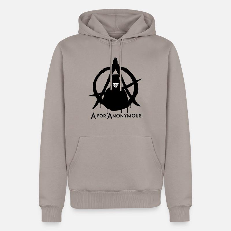 A for Anonymous 2c - Männer Premium Bio Hoodie - Taupe
