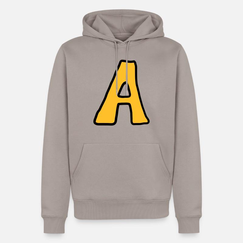 Buchstabe A Comic Cartoon - Männer Premium Bio Hoodie - Taupe
