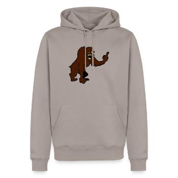 Singe montrant majeur - Sweat à capuche Premium bio Homme - taupe - Devant - Nico (187cm)