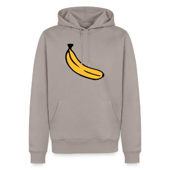 Banane - Männer Premium Bio Hoodie - Taupe - Vorne - Nico (187cm)