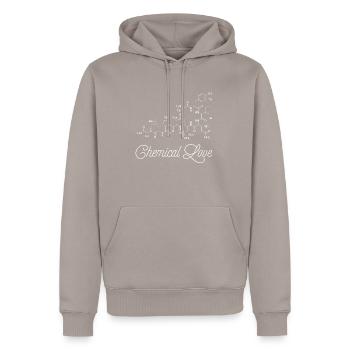 Amour chimique Ocytocine Chimie Amour Câlin Hormone - Sweat à capuche Premium bio Homme - taupe - Devant - Nico (187cm)